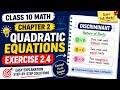 Exercise 2.4 | Discriminant of Quadratic Equation | Class 10 Math Ch#2 | Easy Handwritten Solutions