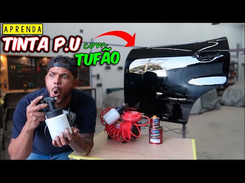 PINTURA AUTOMOTIVA COM COMPRESSOR AR DIRETO TUFÃO E TINTA PU - APRENDA