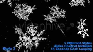 After Effects project - Large Snow Flakes Falling - Series of 5 + Loop