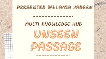#Unseen Passage|2015 Private|For Undergraduate students.