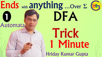 DFA ends with any Substring over Alphabet | Trick