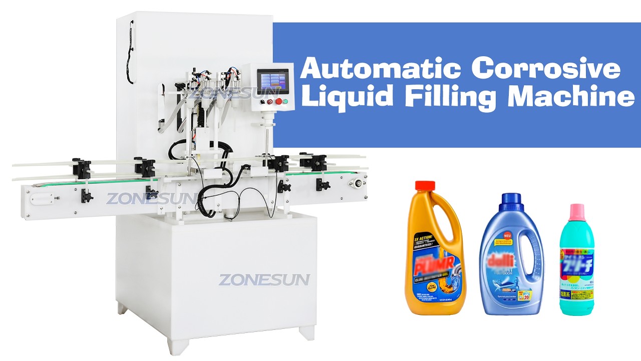 ZONESUN ZS-YTCR4A Automatic 4 Heads Chemical Corrosive Liquid Filling ...