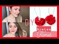 Cómo hacer Aretes de MODA con Flores de tela roja