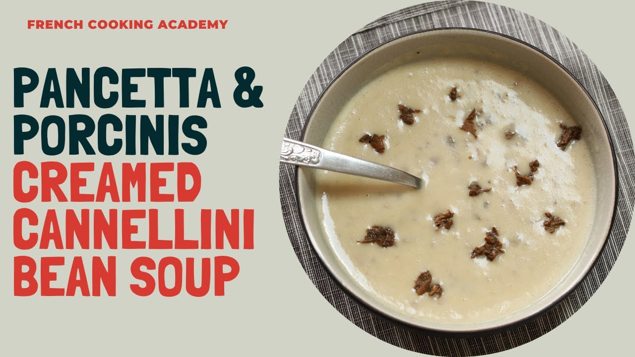 creamed bean soup with bacon and mushroom (in the style of Joel Robuchon)