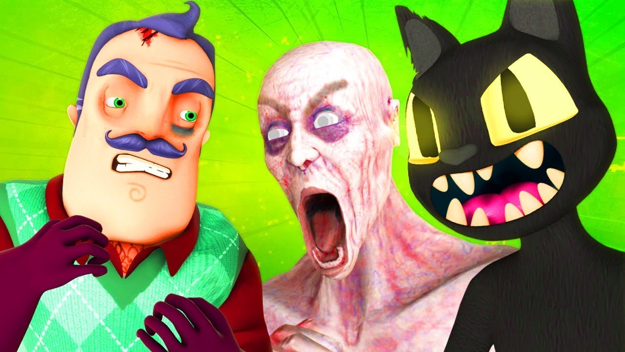 Cartoon Cat vs Hello Neighbor 2: SCP 096 (Español Bob Animación Shy Guy ...