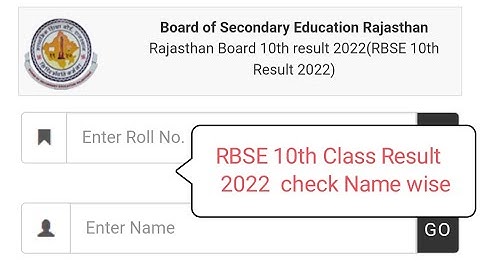 RBSE Rajasthan Board 10th class Result 2022 check name wise, Roll no wise rajresults.nic.in