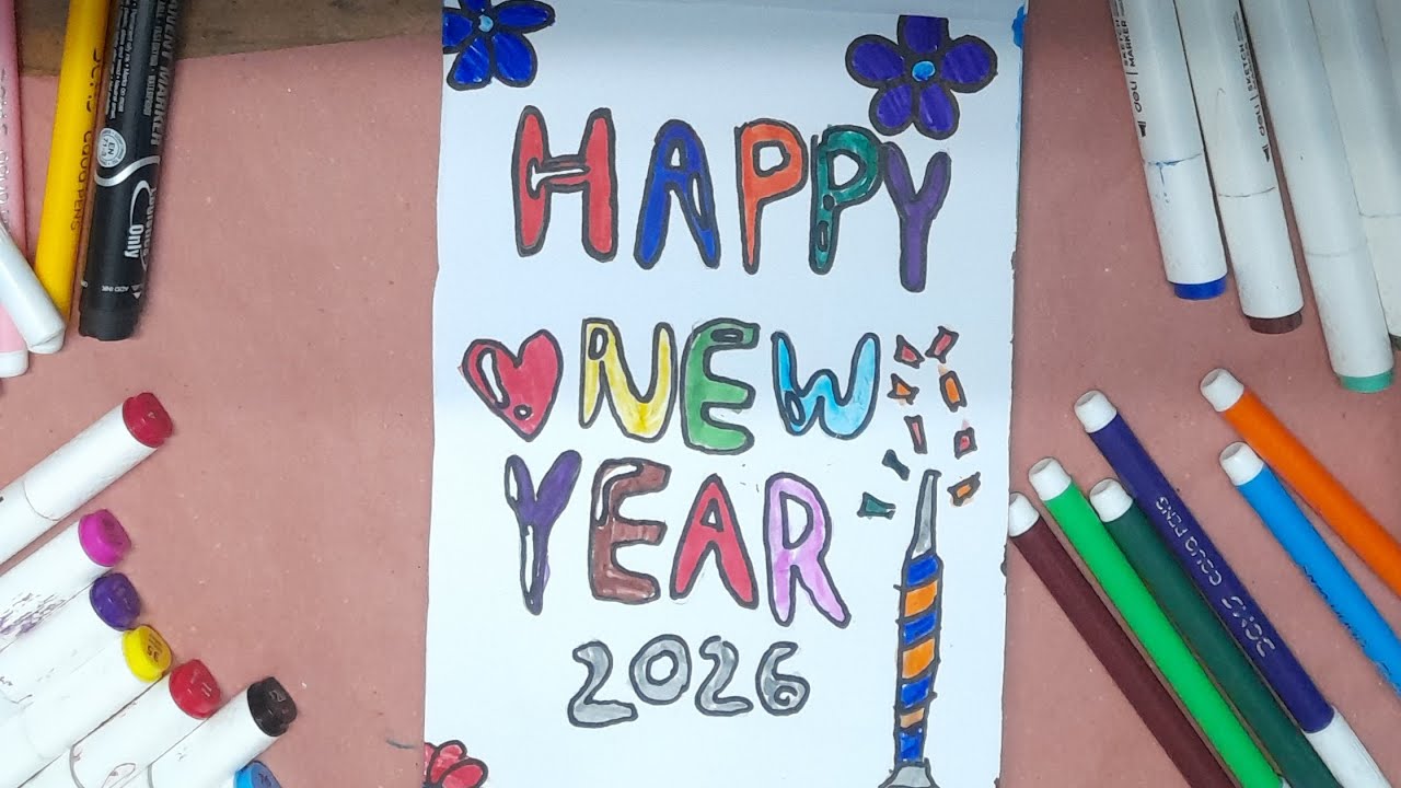 Happy new year drawing 💖