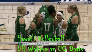 Hawaii sports UH Wahine Volleyball, Hawai'i vs UC Davis,  Oct 17, 2023 (audio starts from 6th pt)