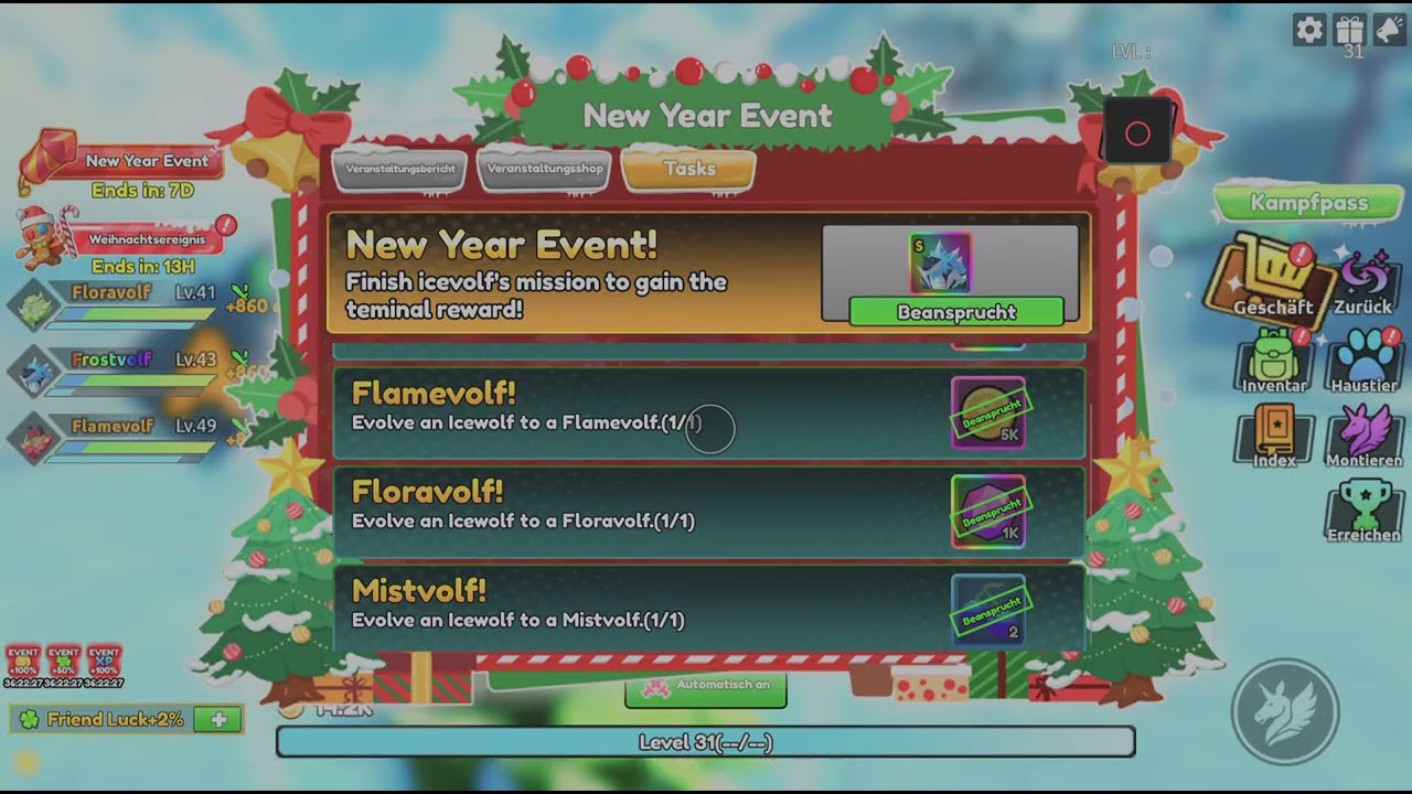 Roblox-Fange ein Monster-Teil 19-New Year Event ,Mission Icevolf