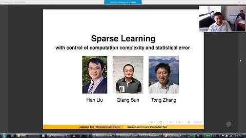 09 Feb 17; WISO; "Sparse Learning and Distributed PCA with Control of Statistical Errors and Com...
