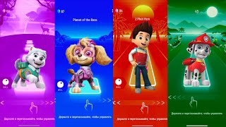 Paw patrol Everest🆚Skye🆚Ryder🆚Marshall | Tiles hop EDM rush music game