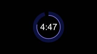 5 minute countdown timer with circle - medium blue