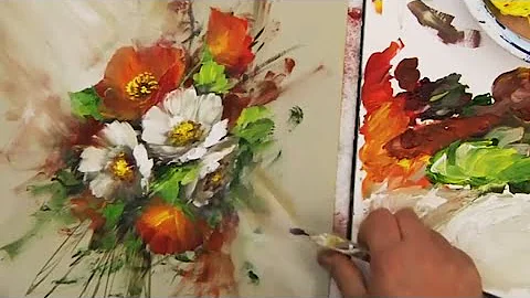 How to Paint Casual Acrylic Flowers- Poppies and B...