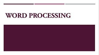 MS Word Processing Part 3