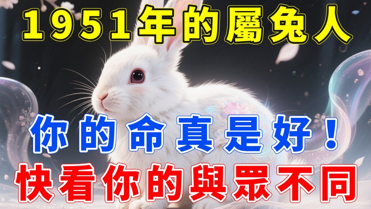 1951年的屬兔人，你的命真是好！你絕對想不到！這是屬於你自己的運程，快看你的與眾不同！