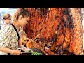 Top cambodian street food  crispy pork belly braised pork roast pork leg duck  pork bbq