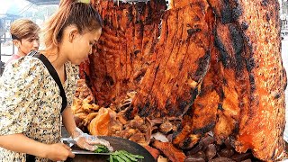 Top Cambodian Street Food - Crispy Pork Belly, Braised Pork, Roast Pork Leg, Duck & Pork BBQ