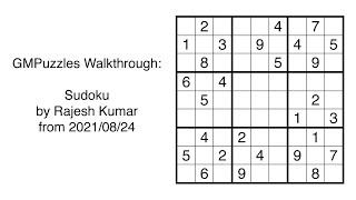 GMPuzzles - 2021/08/24 - Sudoku by Rajesh Kumar