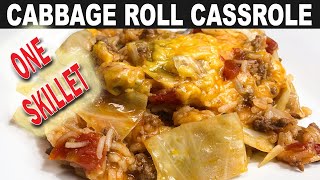 ONE SKILLET CABBAGE ROLL CASSEROLE RECIPE | EASY 30 MINUTE  MEAL | How to simplify cabbage rolls