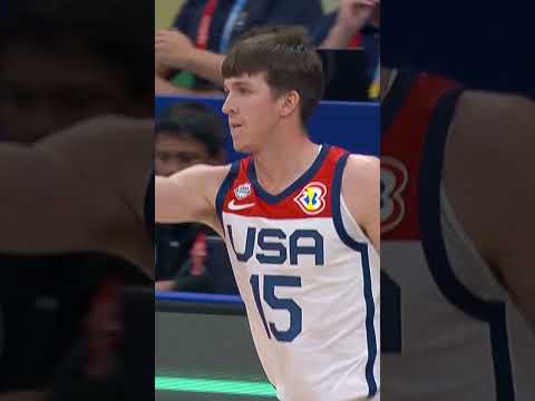 Austin Reaves hits the Melo celebration right in front of him! 👌#FIBAWC x #WinForAll