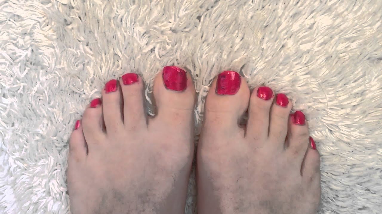 Beautiful red toenails YouTube