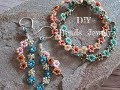 ＃ﾋﾞｰｽﾞ＃お花＃ﾋﾟｱｽ　　　　　　　　　　　　　　　　　　　　　　　　　　　　　　　　　　　　　　　　　　　　DIY#20【＃Beads jewelry】小花のﾁｪｰﾝで作るﾋﾟｱｽ♪～