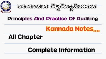 Principles and Practice Of Auditing . Kannada Notes Bcom 5th semester Nep syllabus Tumkur university