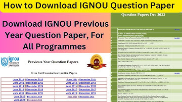 How to Download IGNOU Question Paper | Download IGNOU Previous Year Question Paper | IGNOU PYQ