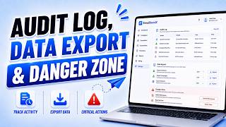 AUDIT LOG, DATA EXPORT & DANGER ZONE | EMAILSENDX