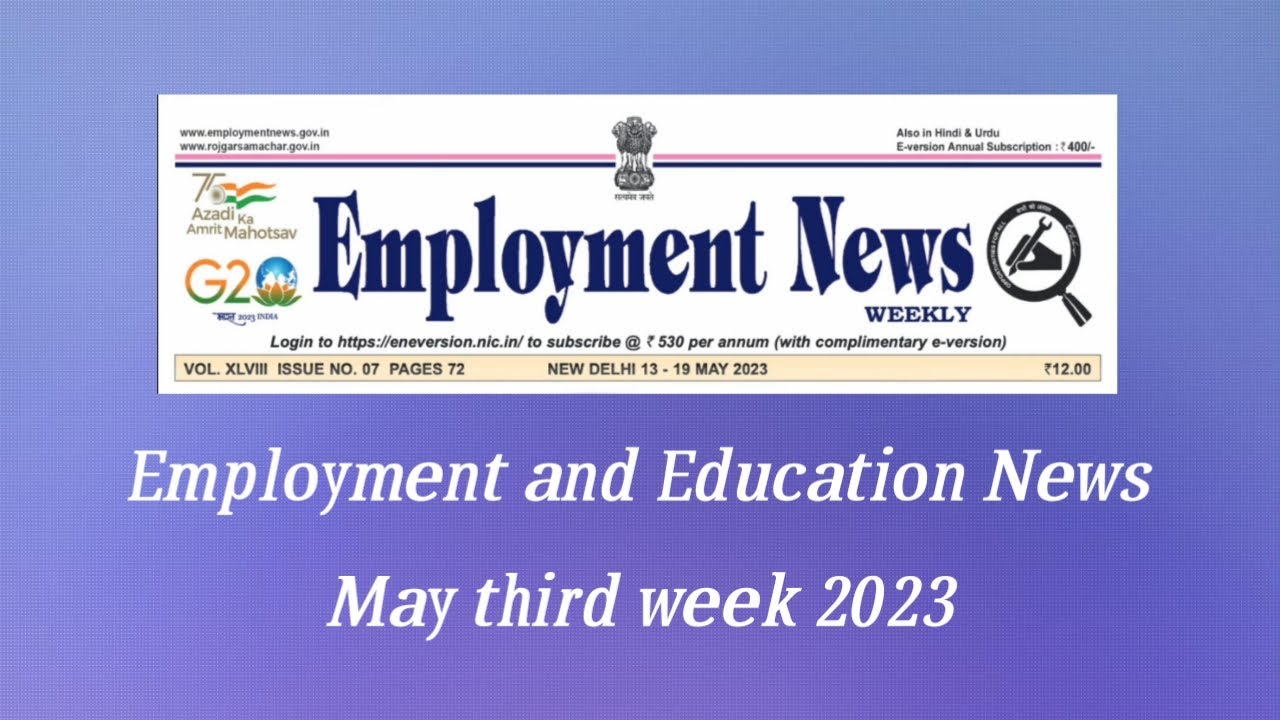 employment news today may 2023 third week