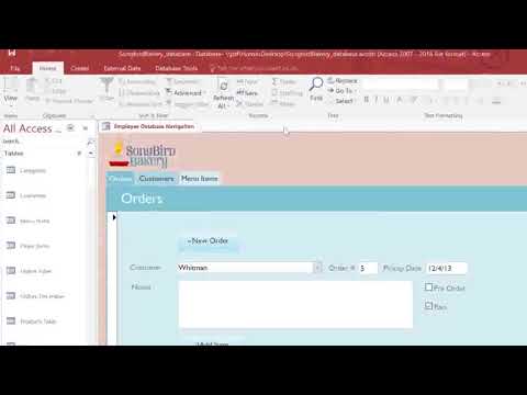 MS Access 2016 Lesson 4 Working with Databases