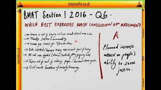 BMAT 2016 Section 1 - Q06 - Civil cases - Worked Solution