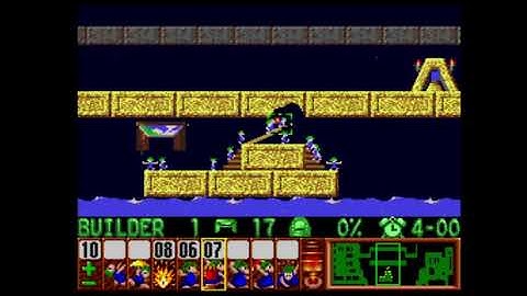 SNES Lemmings Taxing level 27