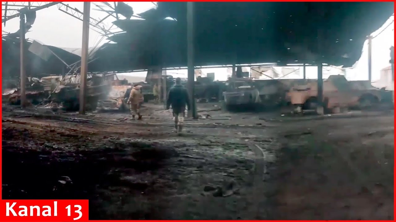 Depot where Russians were repairing equipment was hit – vehicles and equipment were burned to ashes