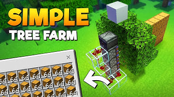 Minecraft: Simple Tree Wood Farm Bedrock Tutorial 1.18