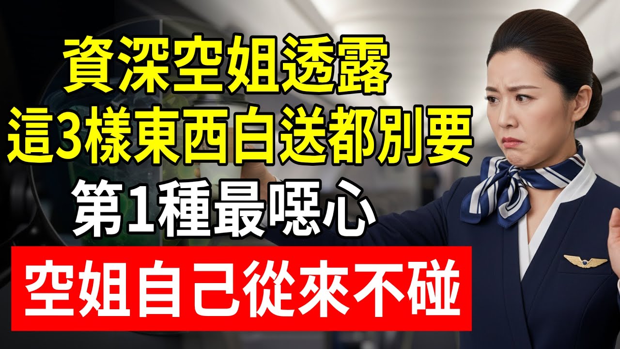 資深空姐透露：這3樣東西白送都別要！第1種最噁心，空姐自己從來不碰！