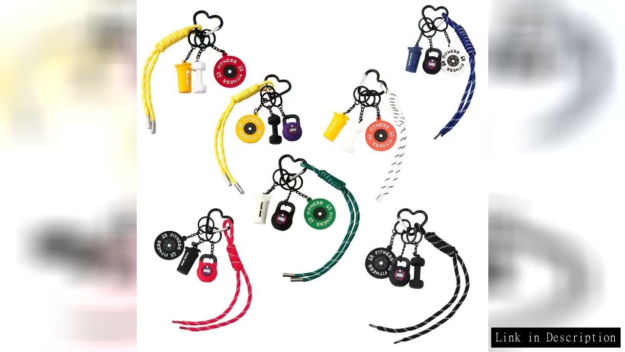 Fitness Equipment Keychain Metal Dumbbell Barbell Sports Pendant Miu Bag Pendant Portable Design All