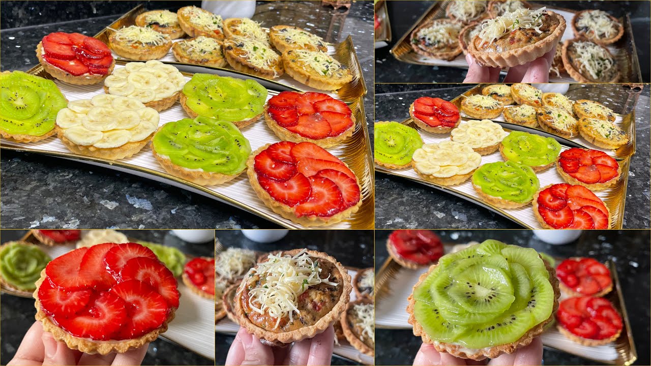 هادو هما الأكثر طلبا في رمضان👌🏻🌙 كيش مالح وحلو بعجينة واحدة بحشوة لذيذة😋 وتارت الفواكه ديال المخابز 