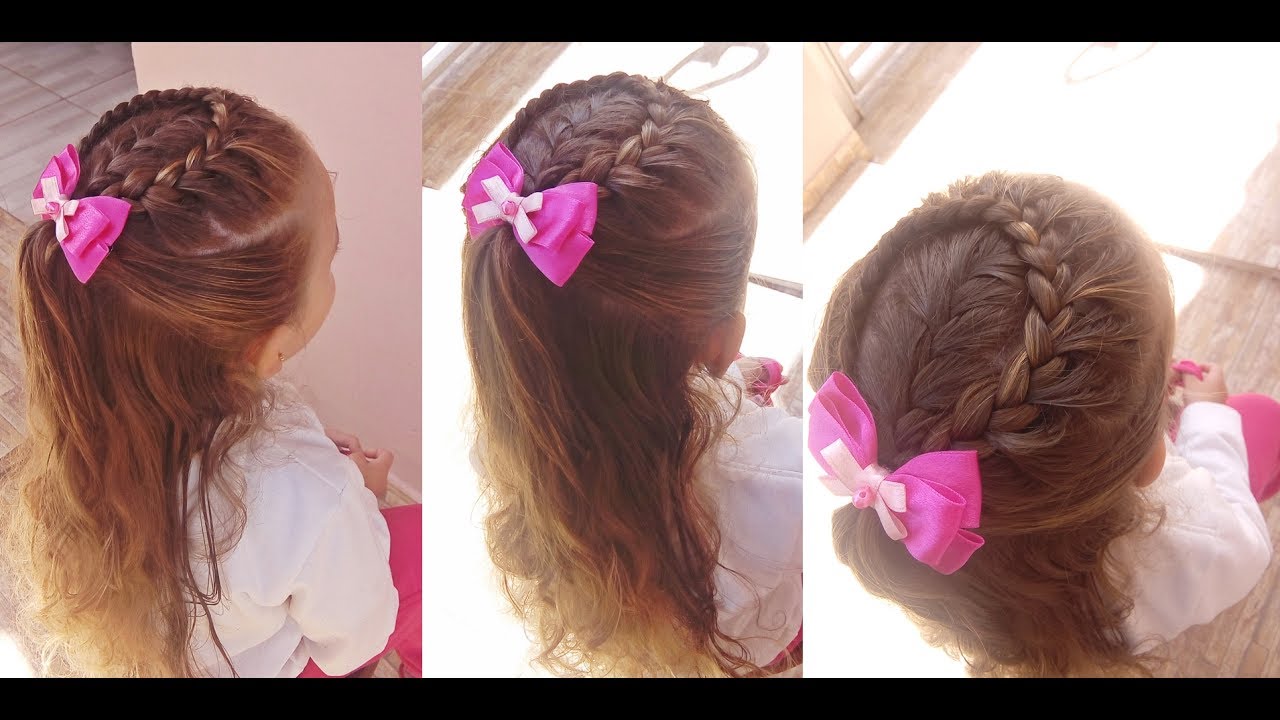 Penteado Infantil com trança em arco