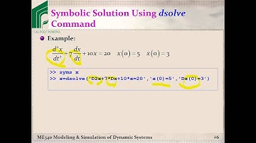 ME 340: Example, Solving ODEs using MATLAB
