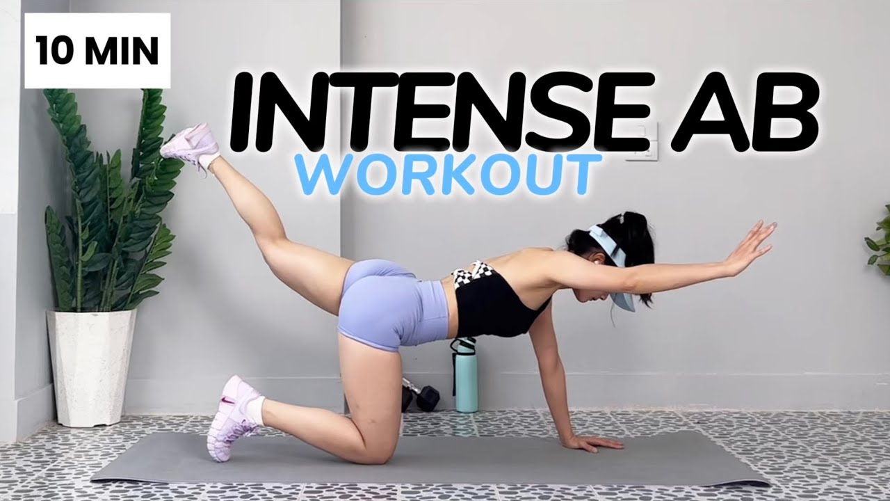 10 Min INTENSE AB Workout | No Equipment - YouTube