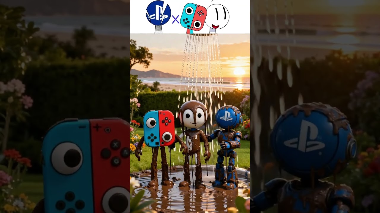 My Sprunki OC: Henry Stickmin x Switch x Playstation - Shiny walk with butterflies in golden hour