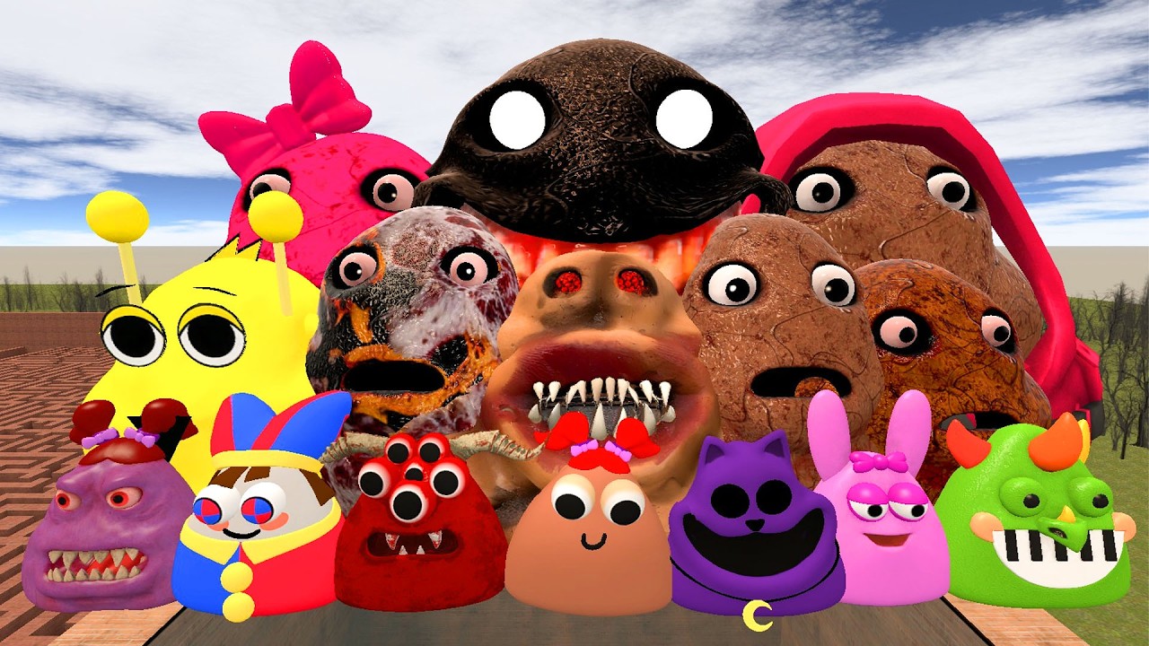 😱DESTROY ALL NEW 3D POU BOU'S REVENGE & ITALIAN BRAINROT FAMILY in MAZE Garry's Mod???