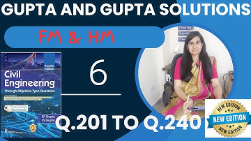 Gupta and Gupta Fluid Mechanics and Hydraulic Machine  Solutions Q.201 to Q.240 #guptaandgupta