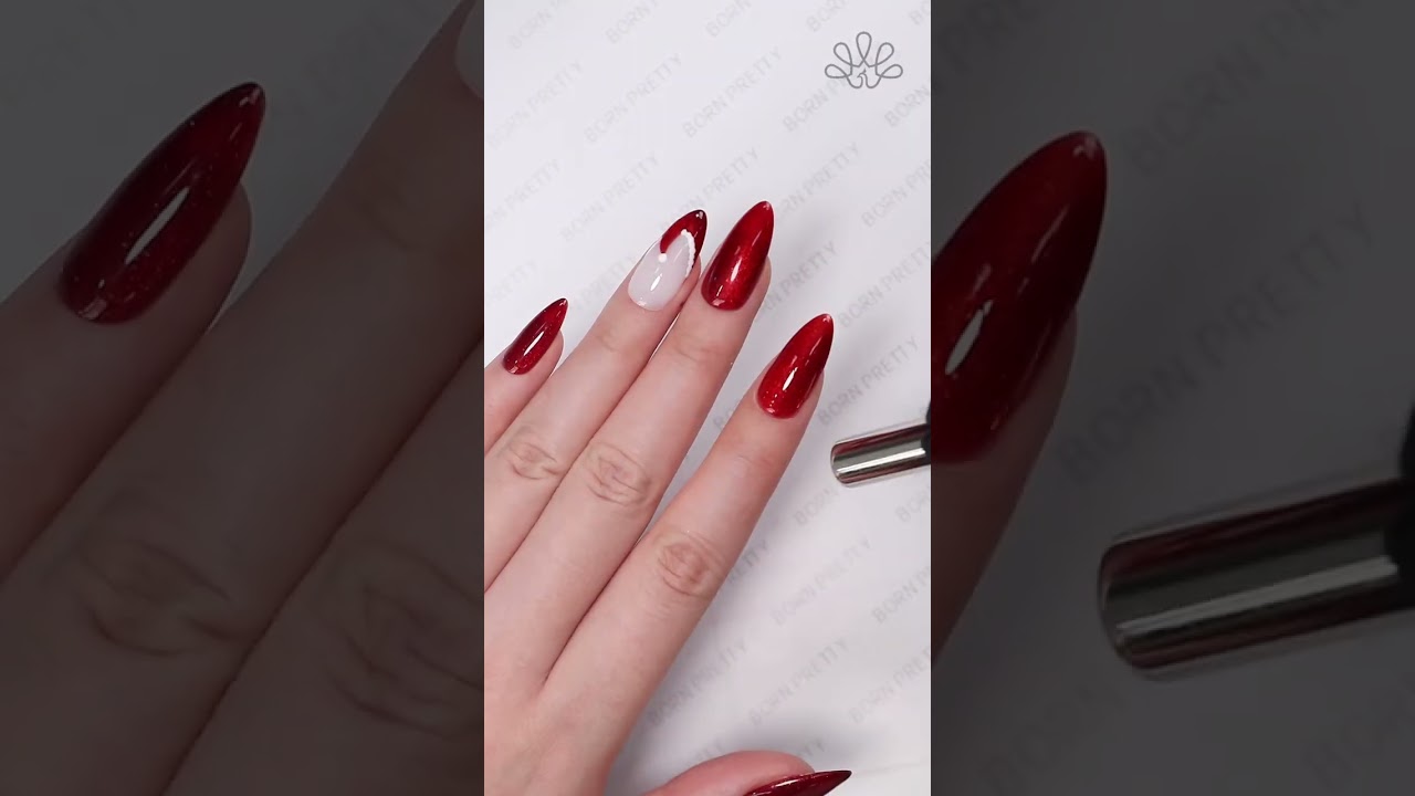 Red Christmas Cat Eye Nails| BORN PRETTY