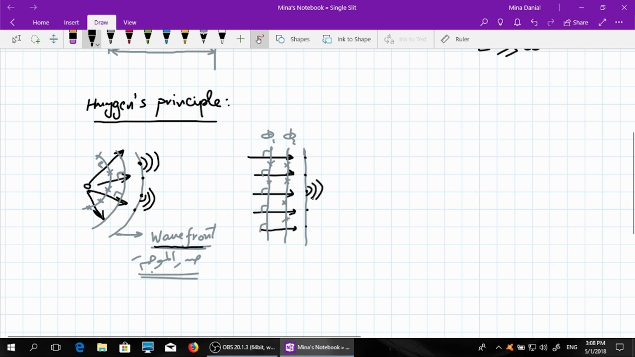 I-12-1) Single Slit Diffraction - حيود أحادي الشق