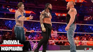 FULL MATCH: Brock lesnar vs John cena vs Roman reigns - WWE Royal Rumble 2023