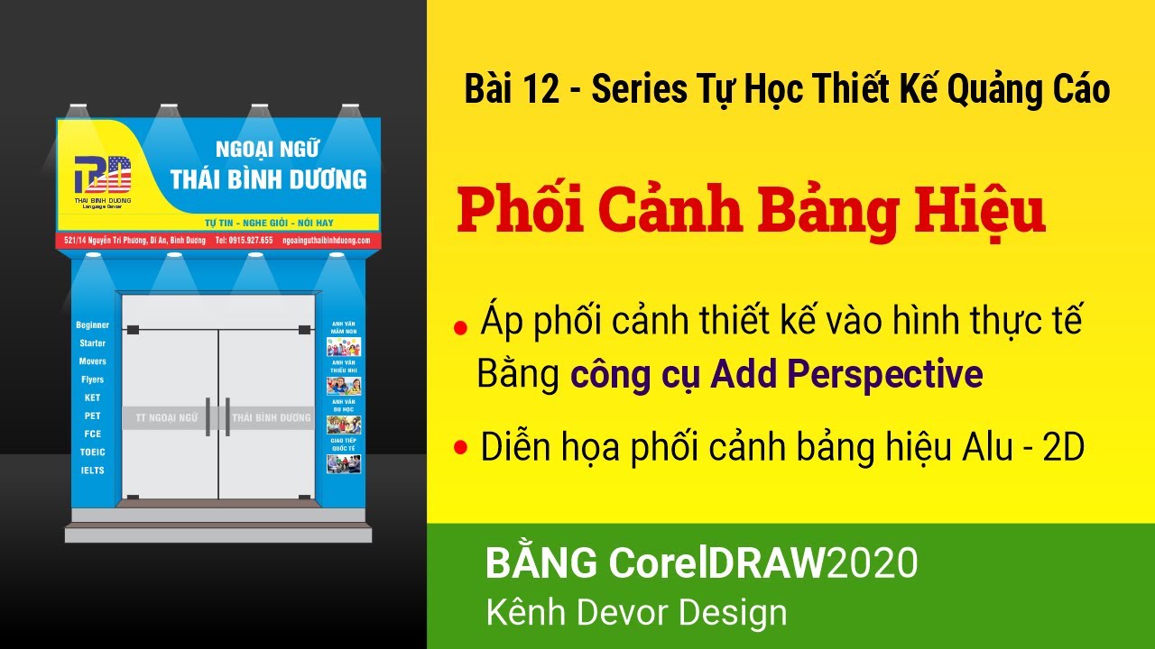 Bài 12 - Phối cảnh 2D bảng hiệu Alu bằng CorelDRAW2020 - Tự học ...