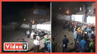 بث مباشر من موقع حادث قطار حلوان وتفاصيل مصرع شخصين وإصابة 6 اخرين