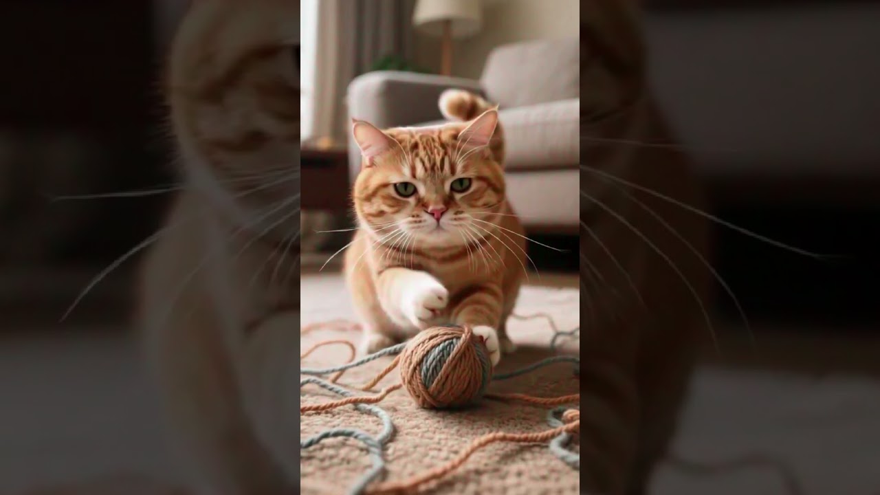 This Cat’s Yarn Battle Is the Cutest Chaos Ever! 😻